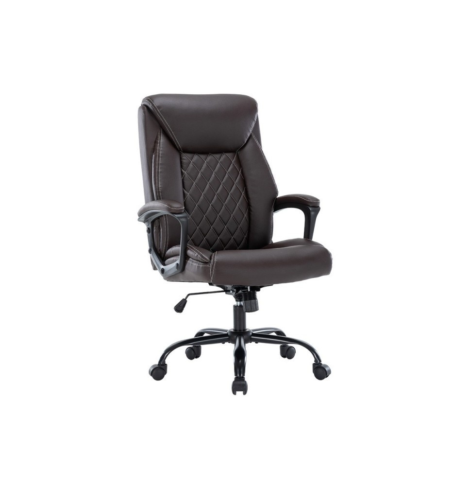 Silla de Oficina Tipo Director en Piel Sintética Marrón - 118/110x72x64 cm, Elegancia y Confort.