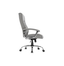 Silla de Oficina Estilo Manager en Piel Sintética Gris - 120/110x74x65 cm, Elegancia y Comodidad