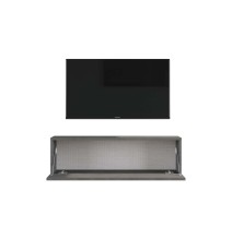 Mueble TV Moderno con Puerta en Melamina Gris Oscuro Antiguo 100x31.5x29.6cm - Diseño Elegante para Salón.