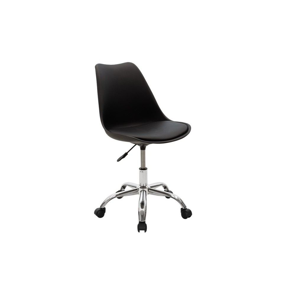 Silla de Oficina Ergonómica en Color Negro - 93-80x57x48 cm, Comodidad y Estilo Moderno para Trabajo y Estudio.