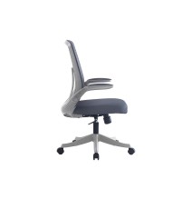 Silla de Oficina Ergonómica con Malla de Tela Gris, Reposabrazos y Gran Resistencia - 100/90x52x50 cm, Comodidad y Durabilidad